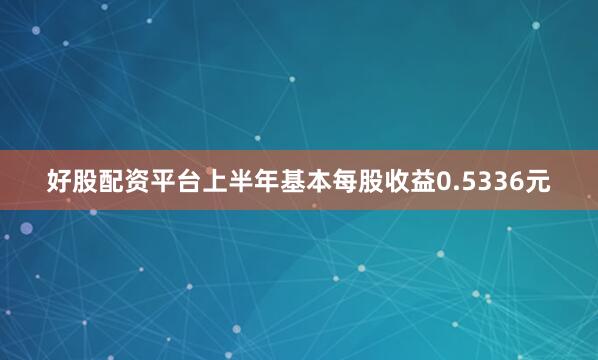 好股配资平台上半年基本每股收益0.5336元