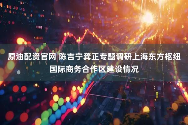 原油配资官网 陈吉宁龚正专题调研上海东方枢纽国际商务合作区建设情况